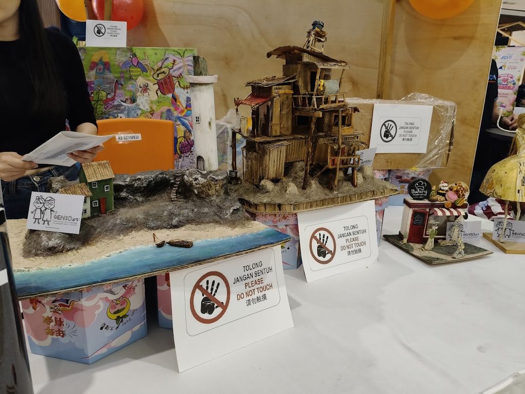 Waste-to-Art creations displayed as part of the RE:GEN community experience